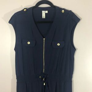 Emma & Michelle Blue Cap Sleeve Cinch Waist Romper